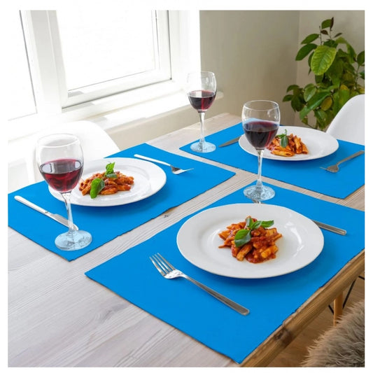 Solid Cotton Place Mats Sets (Turquoise Blue)