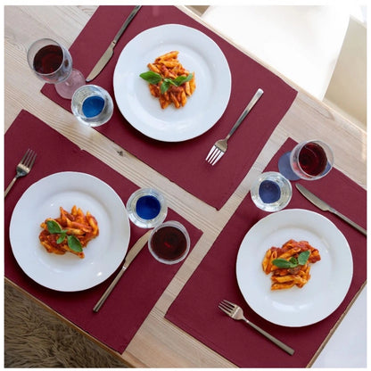 Ribbed Cotton Place Mats Sets (Maroon)