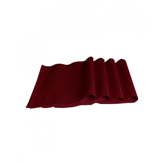 Ribbed Cotton Place Mats Sets (Maroon)