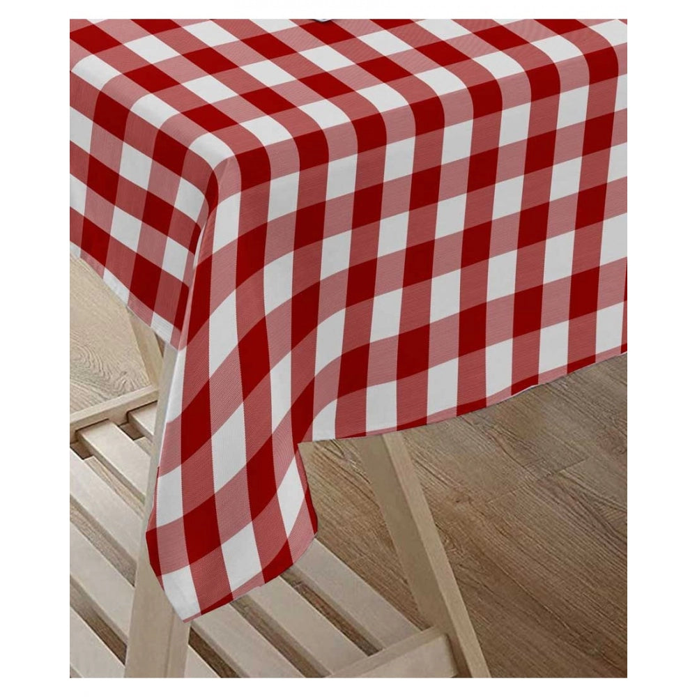 Checked Cotton Checks Table Cloth (Red)