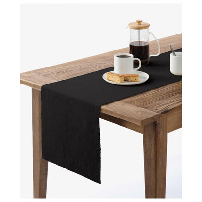 Ribbed Cotton Table Runners (Black)