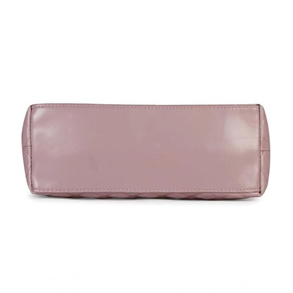 Generic Women's Polyurethane Textured  Shoulder Bag (Blush Pink)