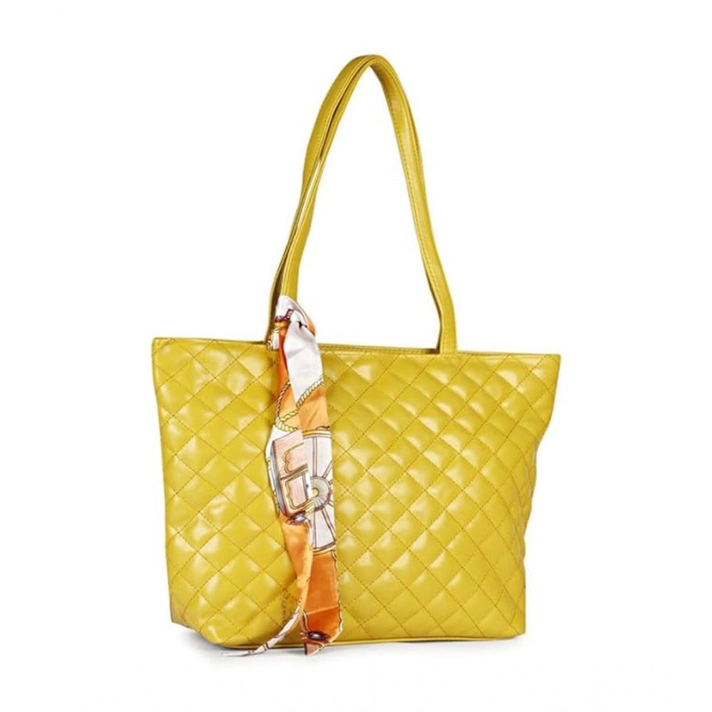 Generic Women's Polyurethane Textured  Shoulder Bag (Yellow)