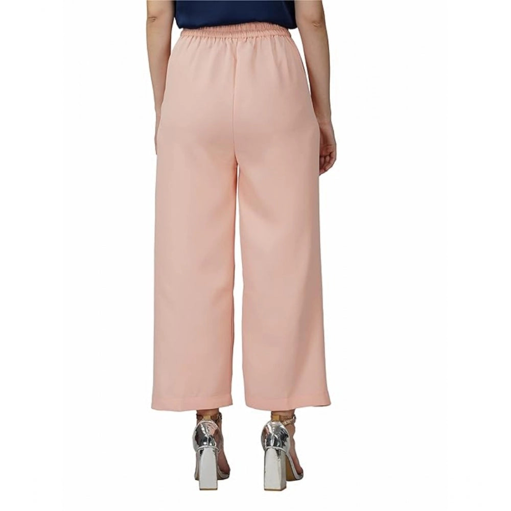 Women's Casual Cotton Solid Pants (Pink)