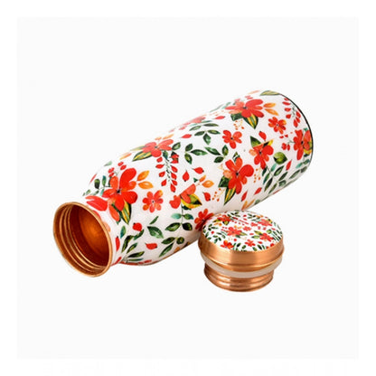 Copper Floral Printedwater Bottle 500Ml (White)