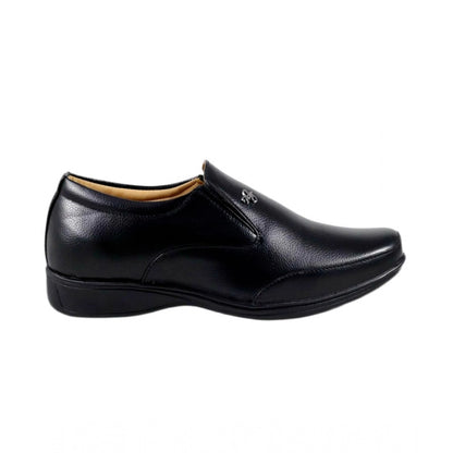 Men's Solid Synthetic Leather Formal Shoes (Black)