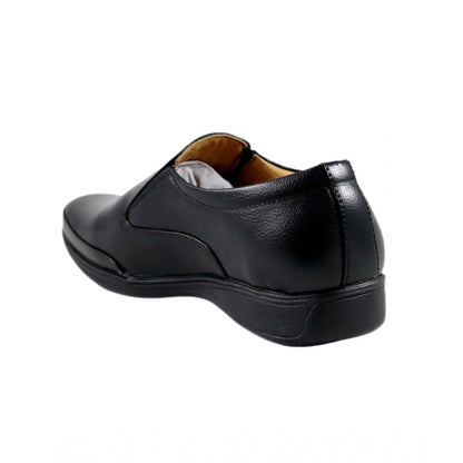 Men's Solid Synthetic Leather Formal Shoes (Black)