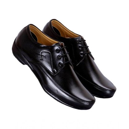 Generic Men's Solid Synthetic Leather Formal Shoes (Black)