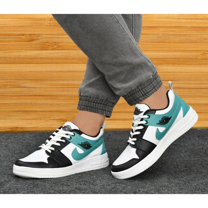 Generic Men's Solid Synthetic Casual Shoes (Sea-Green)