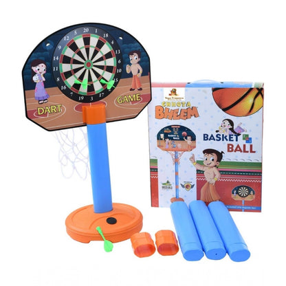 Plastic Basketball For Kids 2 In1 Set With Adjustable Stand (Multicolor)