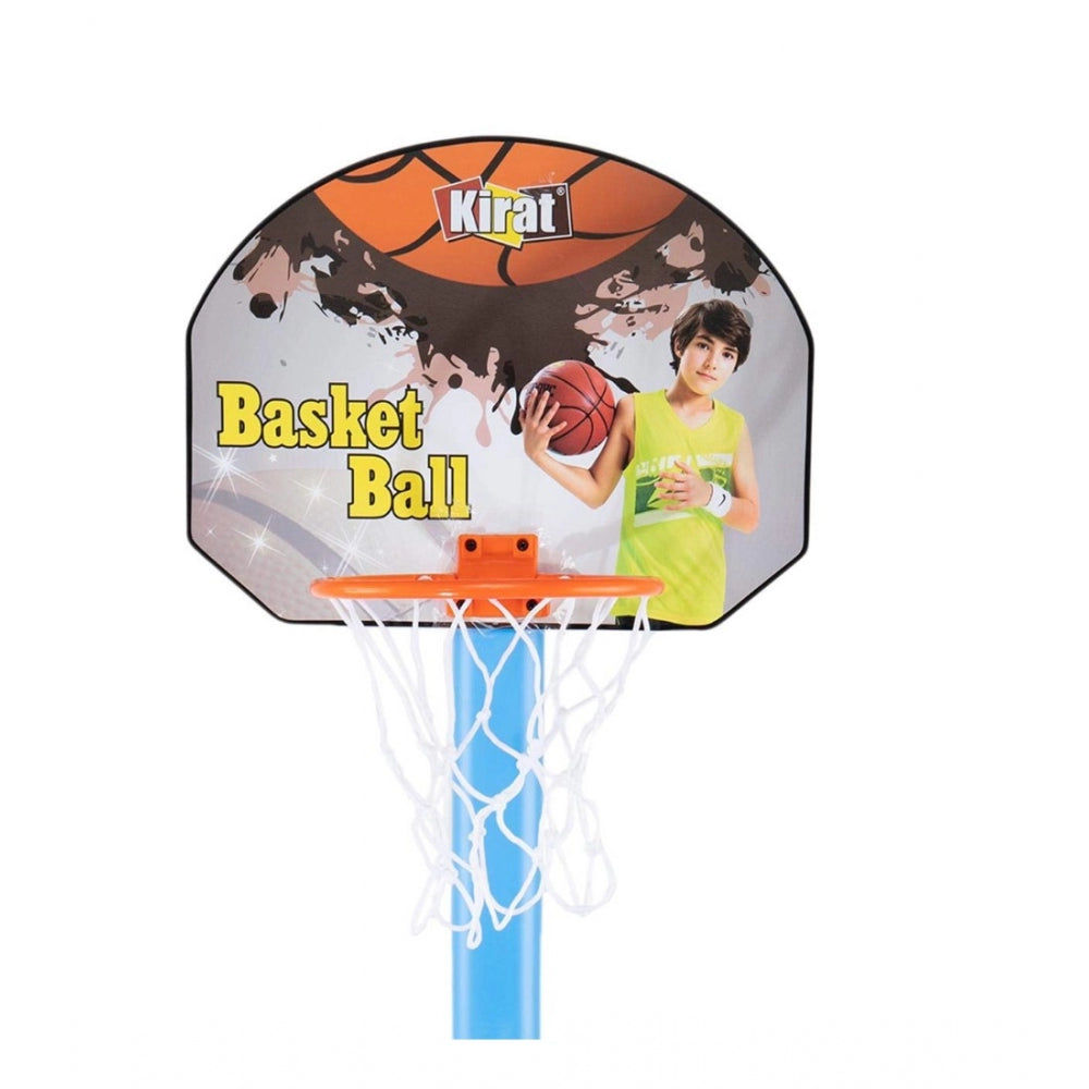 Plastic Basketball For Kids 2 In1 Set With Adjustable Stand (Multicolor)