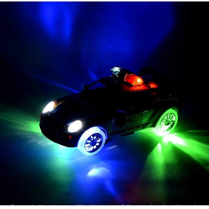 Plastic  Fun Flashing Lights In The Wheels And Realistic Sounds With Sirens Police Car Toy For Kids (White)