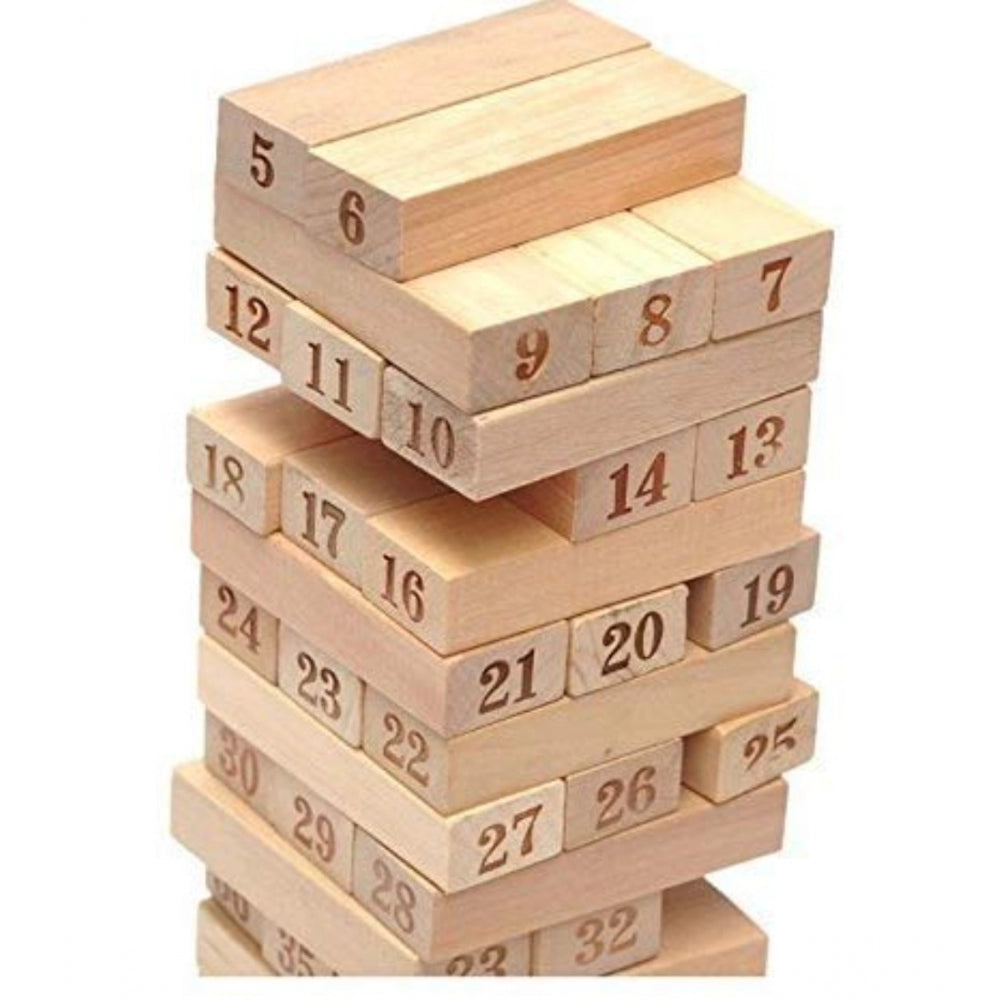 Plastic 48 Pcs 3 Dice Challenging Wooden Blocks Board Games (Wood Color)