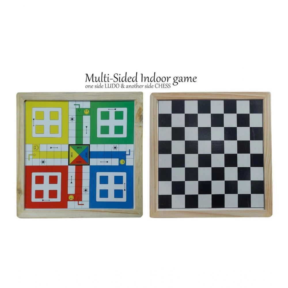 Plastic Front And Back Ludo And Chess Board Games For Kids (Multicolor)