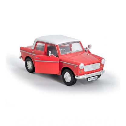 Plastic Toy Model Fiat Openable Doors Pull Back Action Collectible Car (Red)