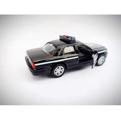 Plastic Diecast Metal Pullback Police Car (Red)