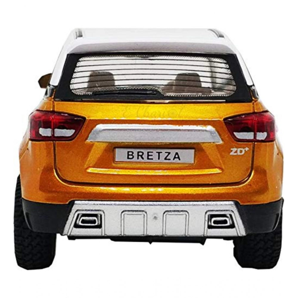 Plastic Bretza Suv Pull Back Car (Gold)