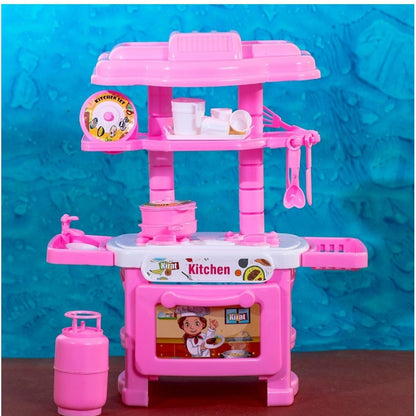 Plastic Kitchen Set For Girl And Boys 32 Pieces Little Chef Cooking Pretend Play Set Toy (Pink)