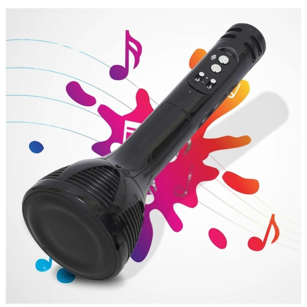 Plastic Handheld MultiFunction Mic With Microphone Speaker (Black)