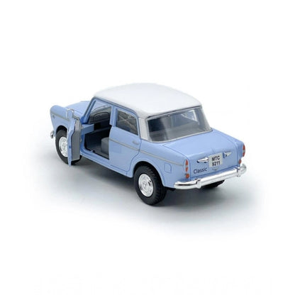 Plastic Old Model Fiat Openable Doors Pull Back Action Collectible Car (Sky blue)