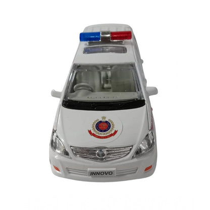 Plastic Innova Crysta Pull Back Police Car For Kids  (White)