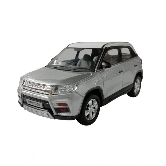 Plastic Bretza Suv Pull Back Action Car (Silver)