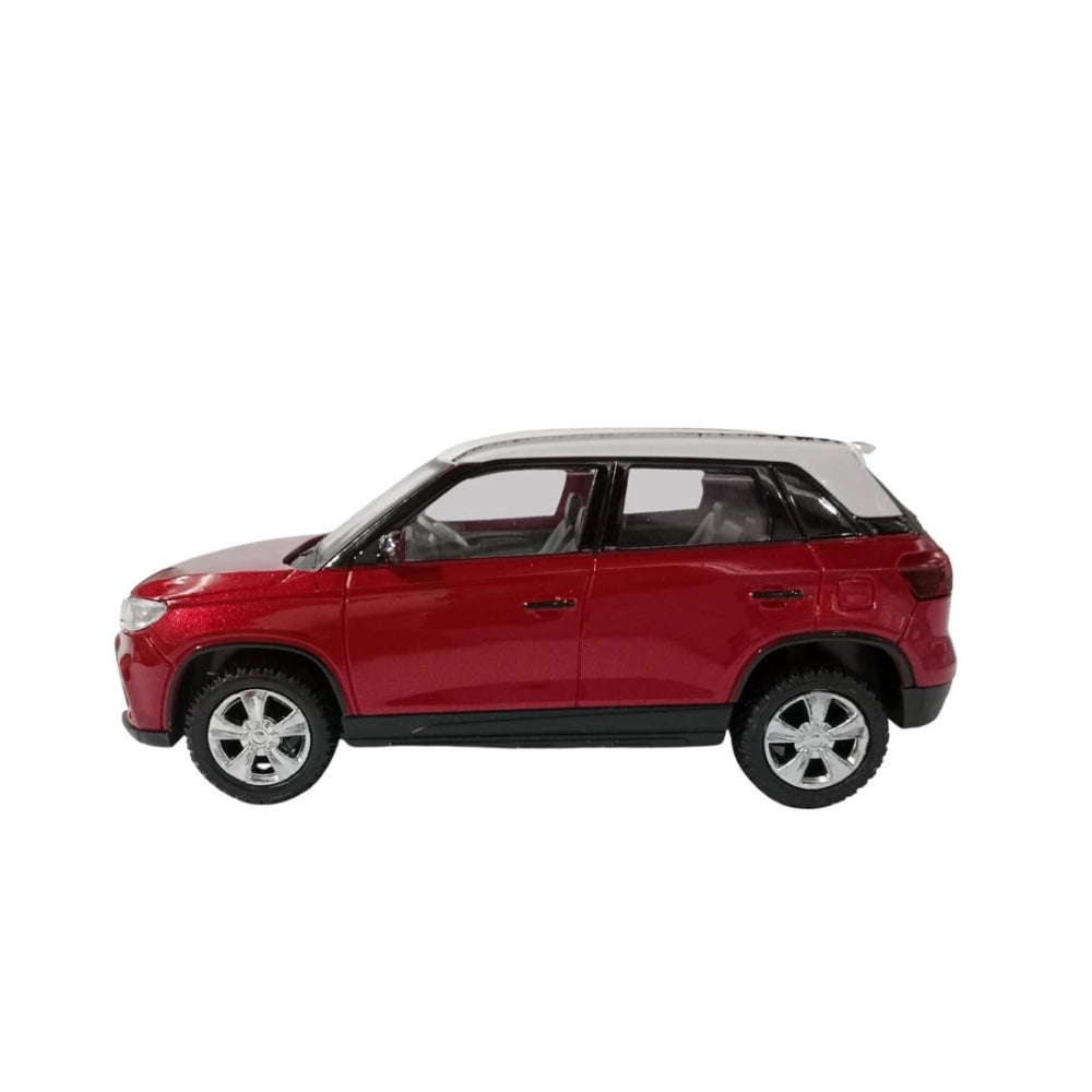 Plastic Brezza Red  White Suv Car For Kids (Red)