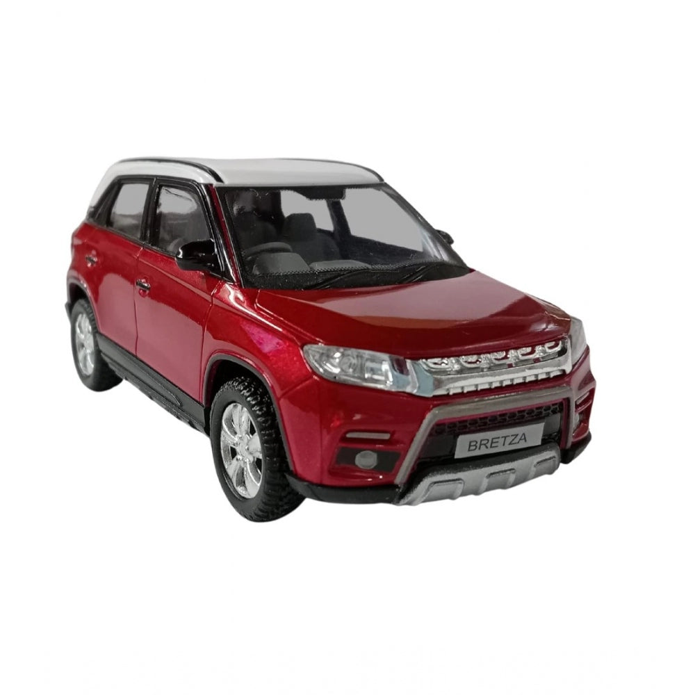 Plastic Brezza Red  White Suv Car For Kids (Red)