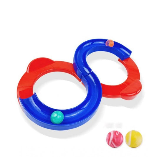 Plastic 8 Shape Infinite Loop Interaction Balancing Track Toy Creative Track With 3 Bouncing Balls For Kids (Multicolor)