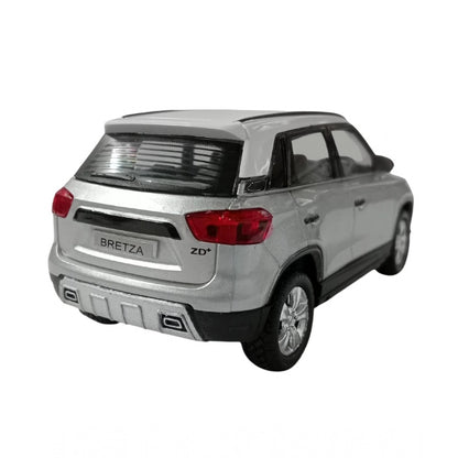 Plastic Bretza Suv Pull Back Action Car (Silver)