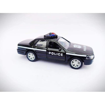 Plastic Diecast Metal Pullback Police Car (Red)