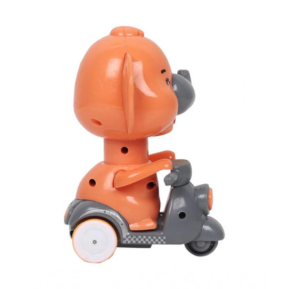 Plastic Elephant Push And Go Friction Toy For Kids (Orange)