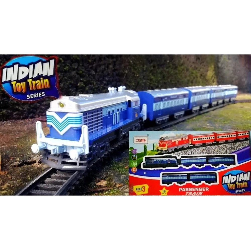 Plastic Passenger Toy Train Set With Railway Track For Kids (Assorted)