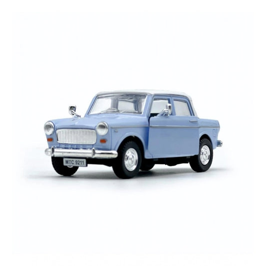 Plastic Old Model Fiat Openable Doors Pull Back Action Collectible Car (Sky blue)