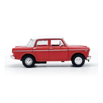 Plastic Toy Model Fiat Openable Doors Pull Back Action Collectible Car (Red)