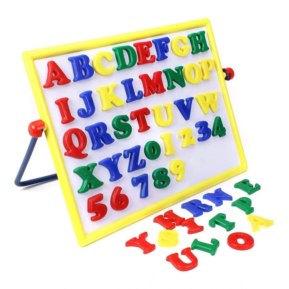 Plastic 2 In 1 Magnetic Alphabets  Numbers Comem Writing Board For Kids (Multicolor)