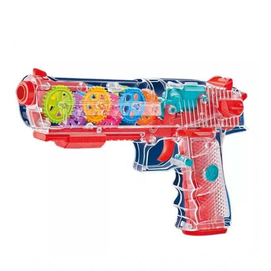 Plastic Laser And Flashing 3D Light With Transparent Musical Gun For Kids (Multicolor)