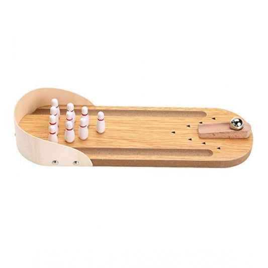 Wood  Mini Fun Wooden Bowling Game (Wood Color)