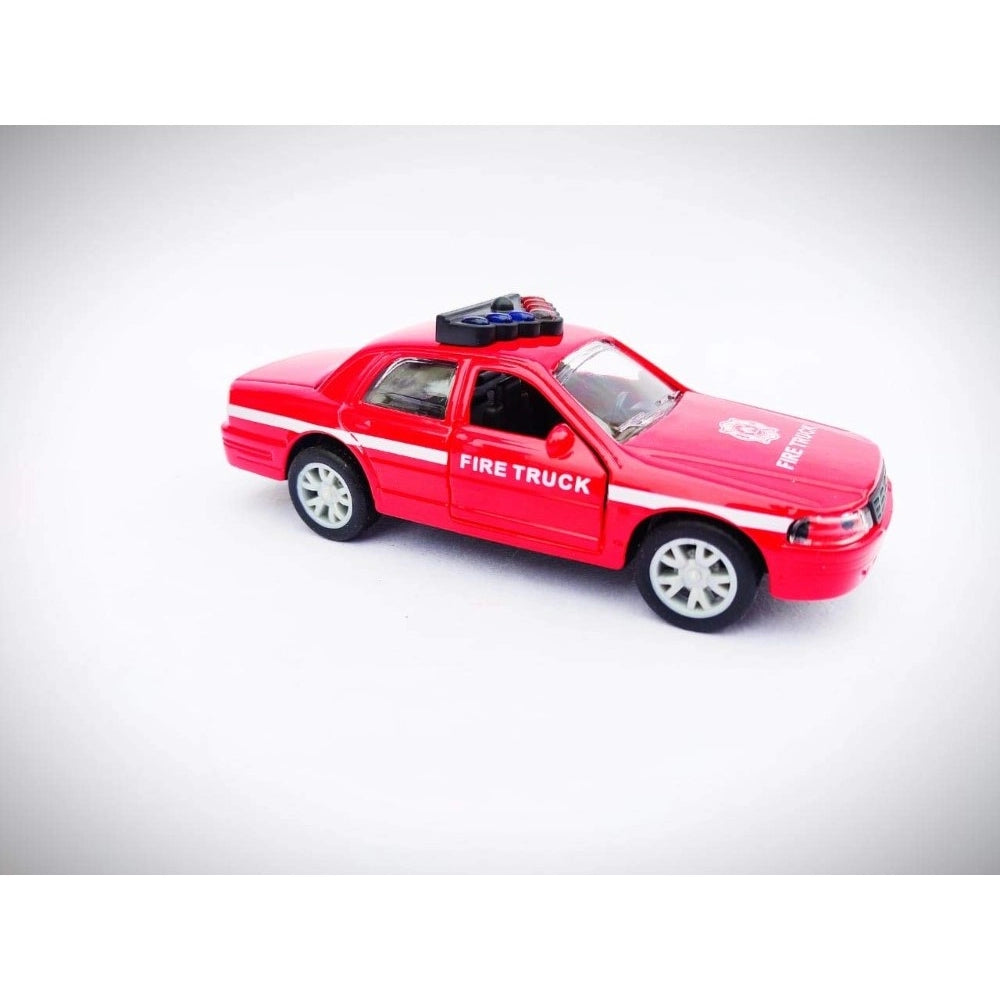 Plastic Diecast Metal Pullback Police Car (Red)