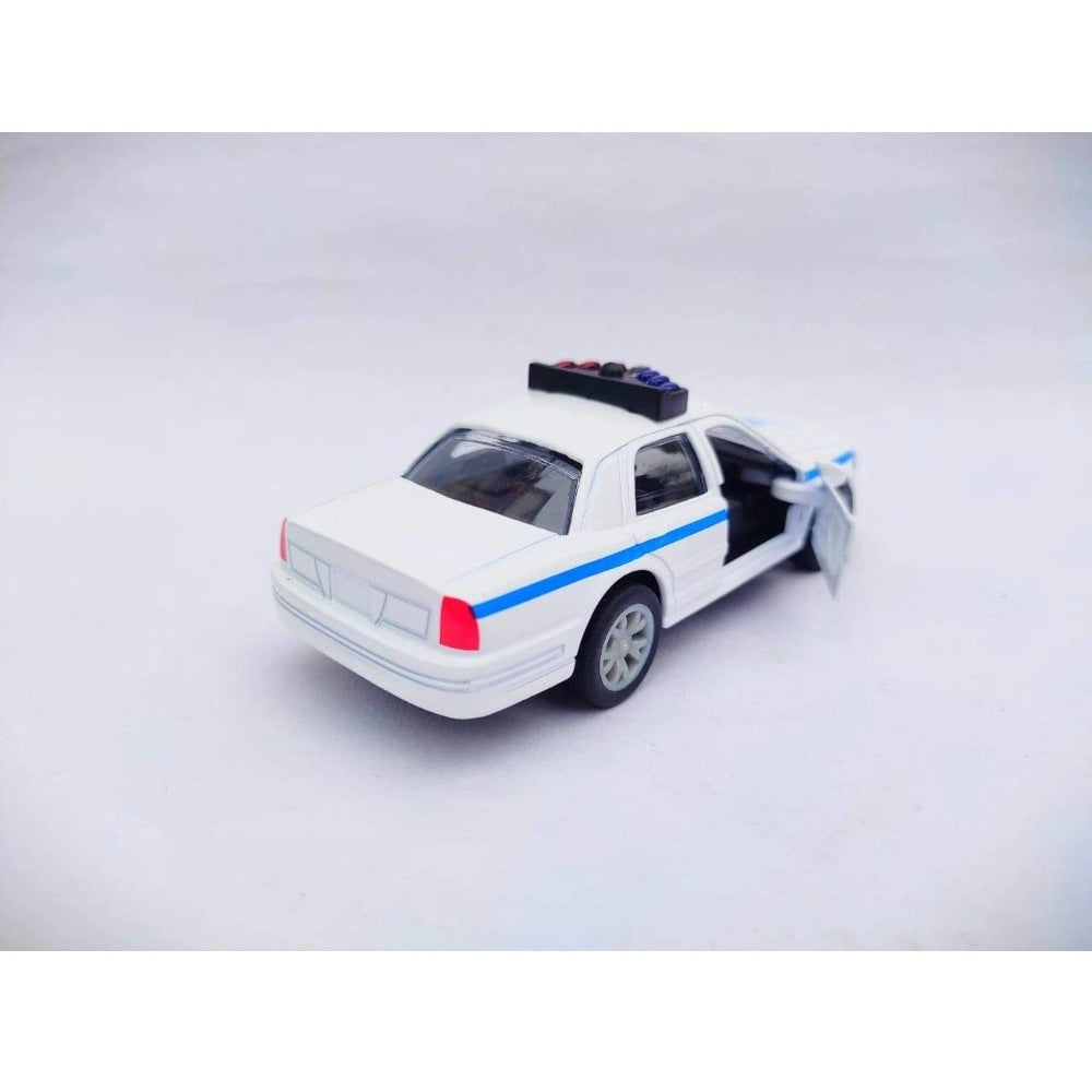 Plastic Diecast Metal Pullback Police Car (Red)