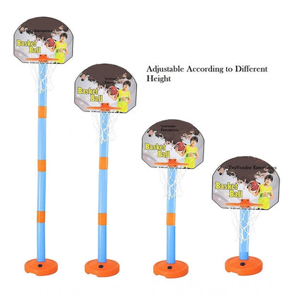 Plastic Basketball For Kids 2 In1 Set With Adjustable Stand (Multicolor)