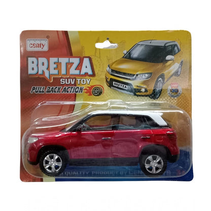 Plastic Brezza Red  White Suv Car For Kids (Red)