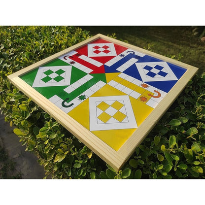 Plastic Front And Back Ludo And Chess Board Games For Kids (Multicolor)