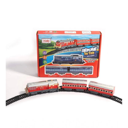 Plastic Passenger Toy Train Set With Railway Track For Kids (Assorted)