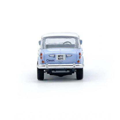 Plastic Old Model Fiat Openable Doors Pull Back Action Collectible Car (Sky blue)