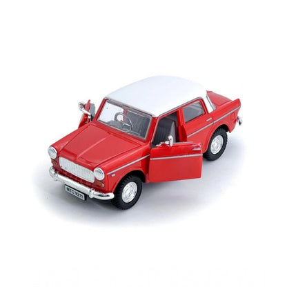 Plastic Toy Model Fiat Openable Doors Pull Back Action Collectible Car (Red)