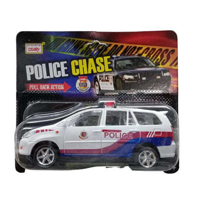 Plastic Innova Crysta Pull Back Police Car For Kids  (White)