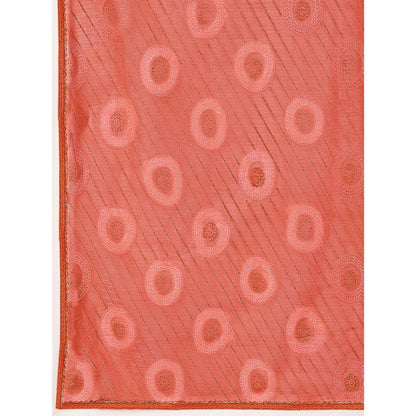 Women's Linen Gola Printed Saree With Unstitched Blouse (Orange, 5-6 Mtrs)