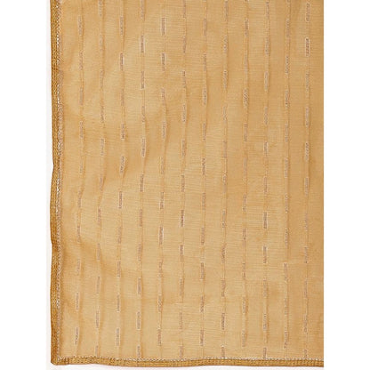 Women's Linen Line Saree With Unstitched Blouse (Beige, 5-6 Mtrs)