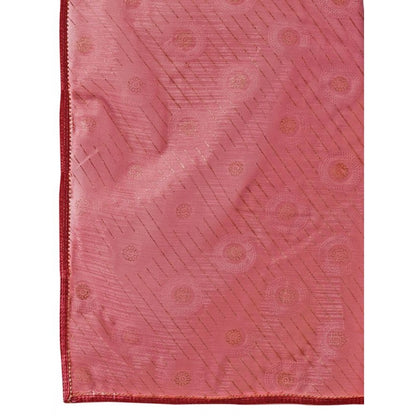 Women's Linen Gola Printed Saree With Unstitched Blouse (Light Pink, 5-6 Mtrs)